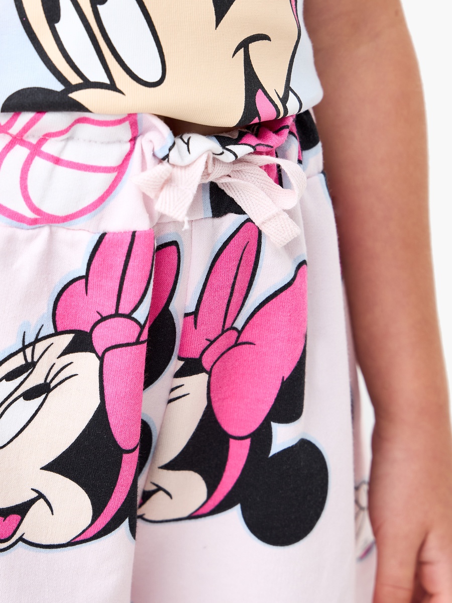 Dinsey Minnie Mouse Print Shorts with Drawstring Closure