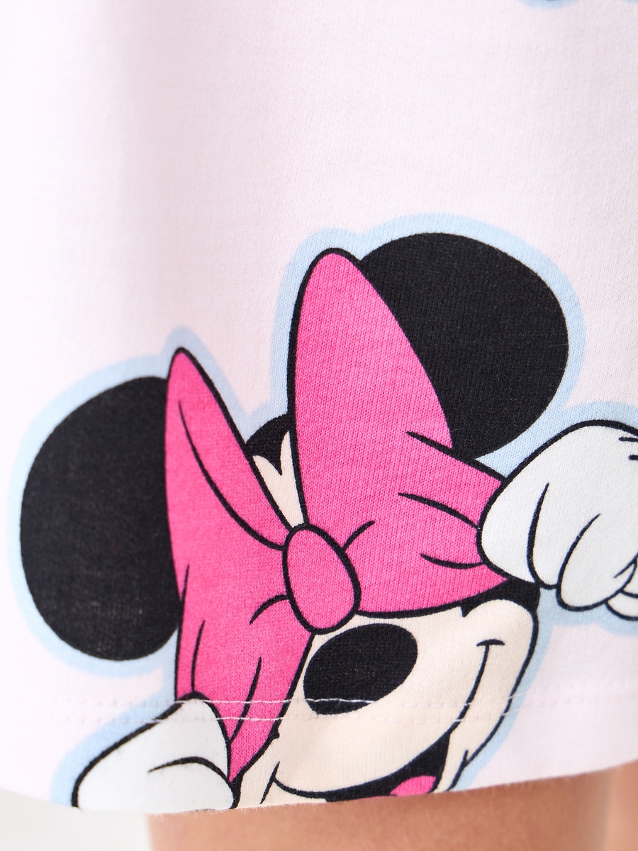 Dinsey Minnie Mouse Print Shorts with Drawstring Closure