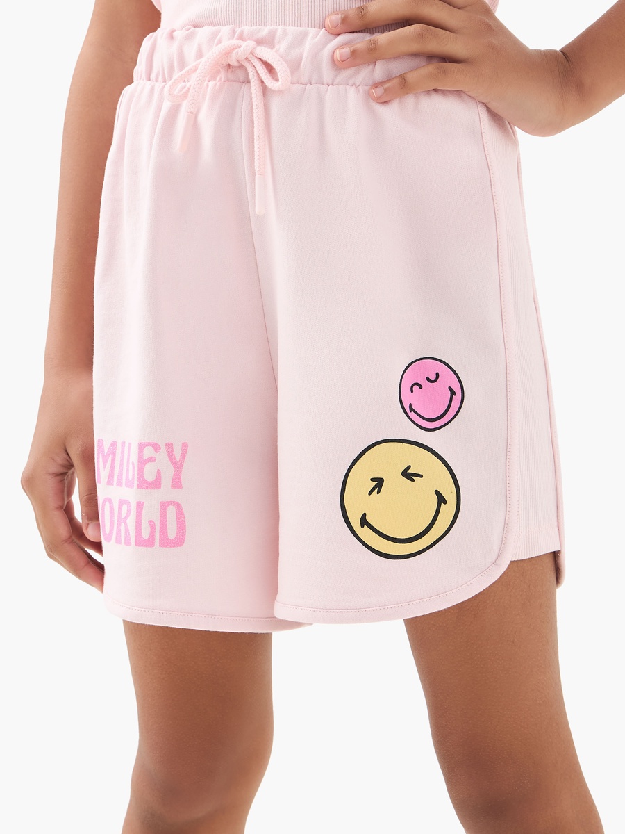 SmileyWorld Printed Shorts with Drawstring Closure