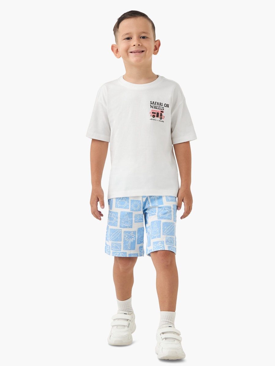 Printed Shorts with Drawstring Closure
