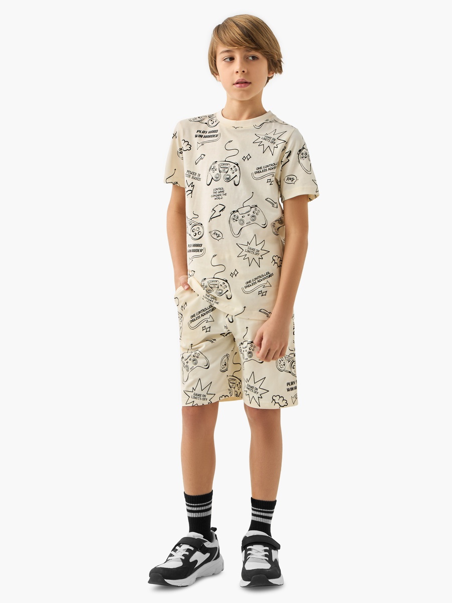 All-Over Game Print Pull On Shorts with Pockets