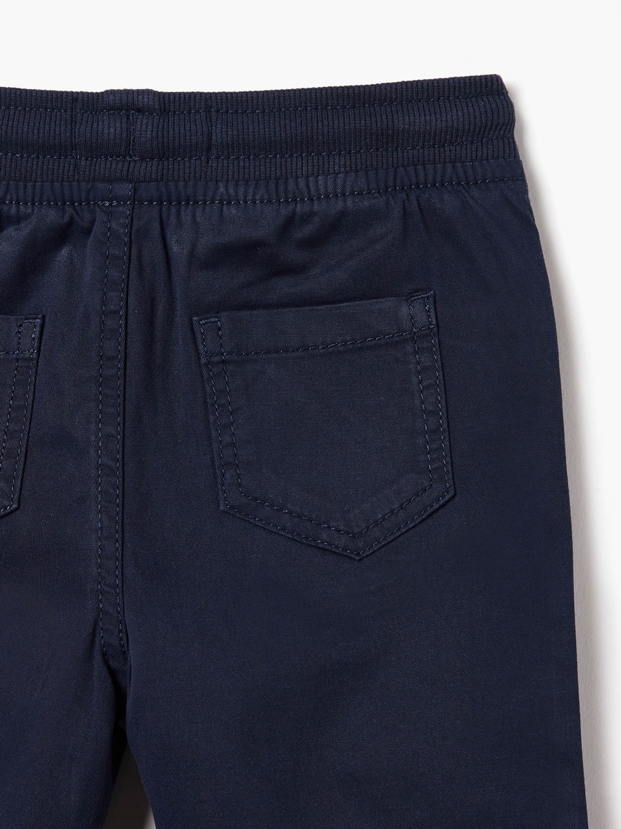 Solid Trousers with Drawstring Closure