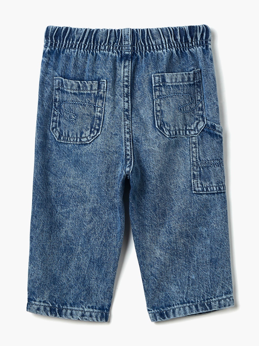 Solid Jeans with Drawstring Closure and Pockets
