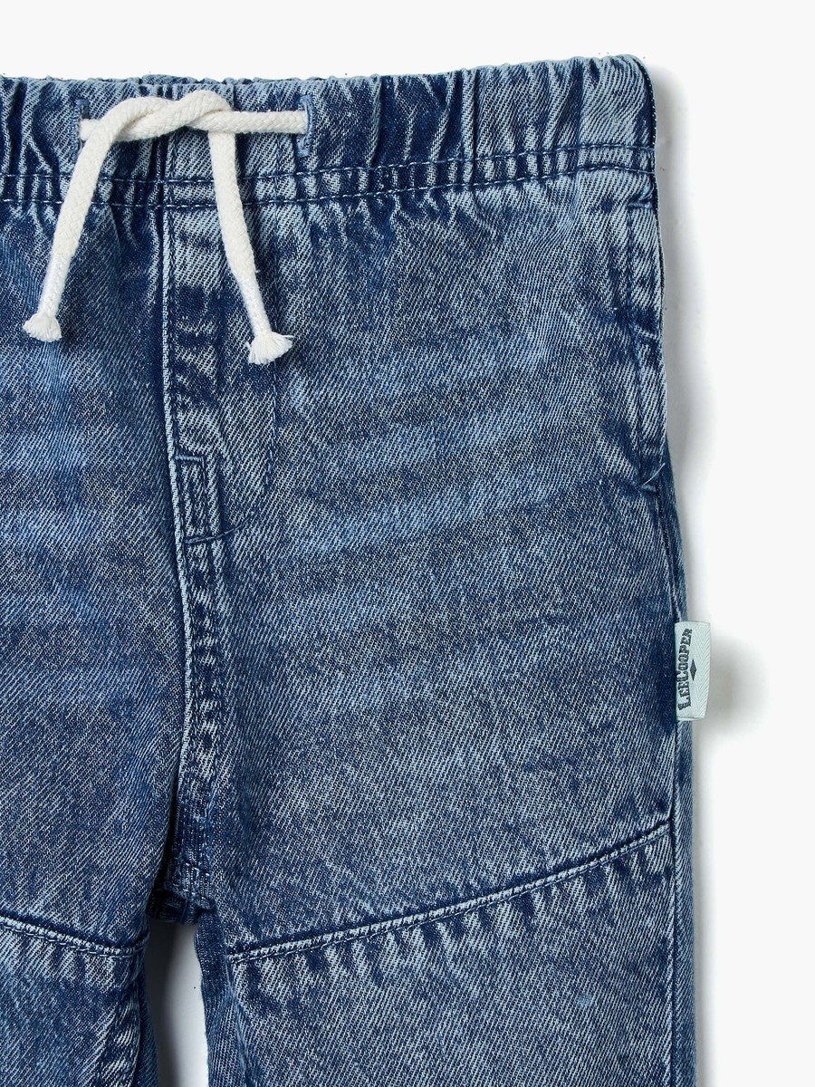 Solid Jeans with Drawstring Closure and Pockets