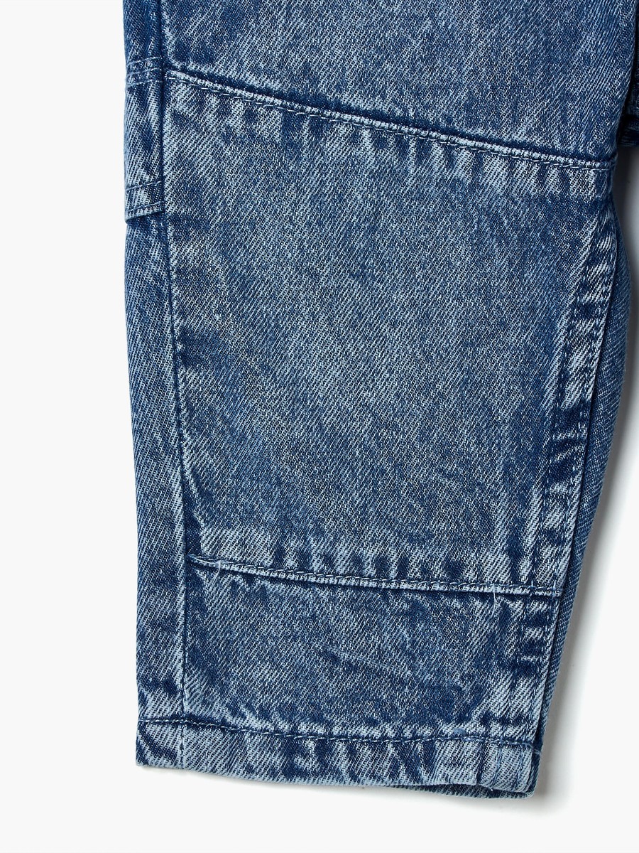 Solid Jeans with Drawstring Closure and Pockets
