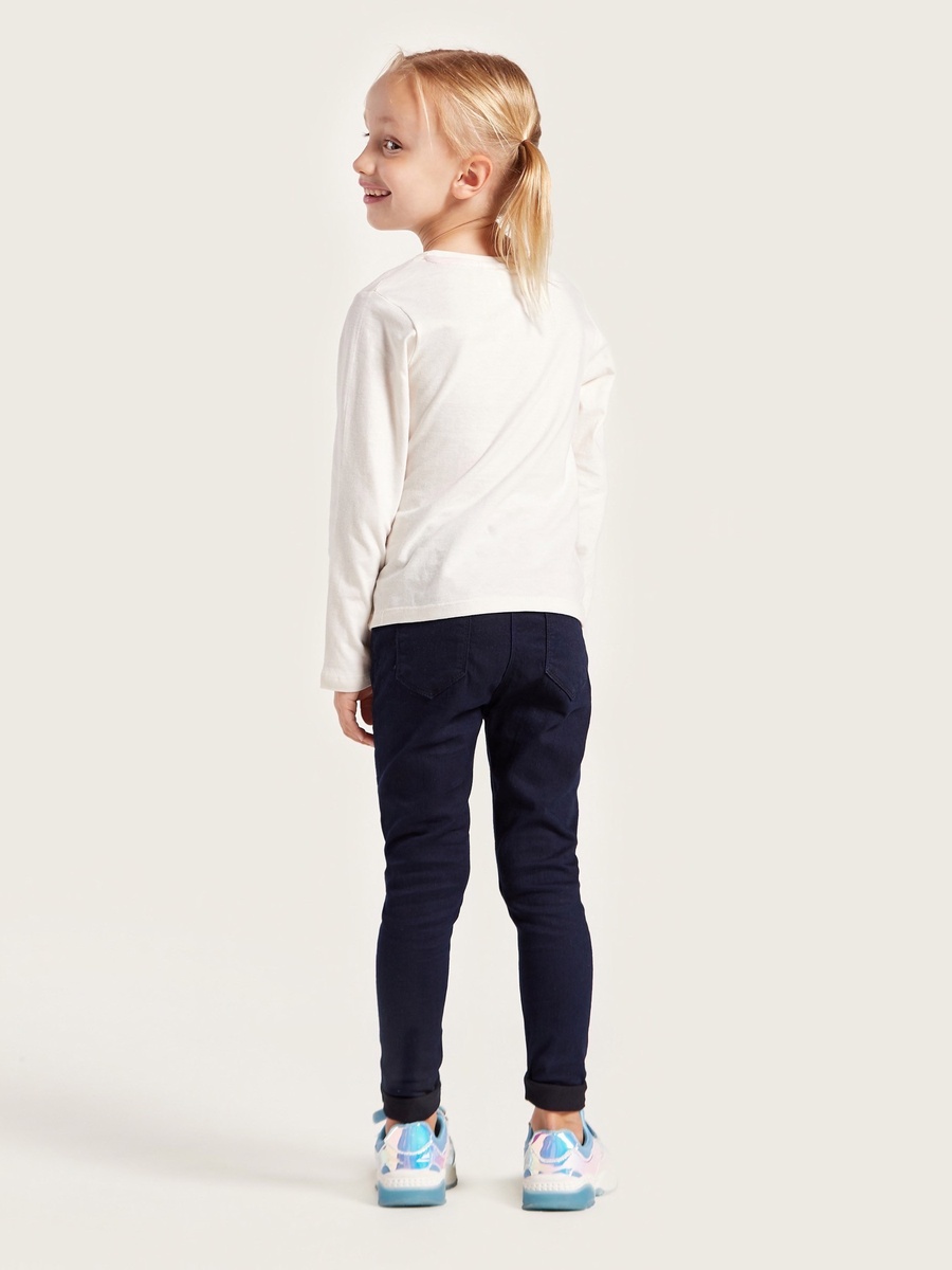 Solid Jeans with Button Closure