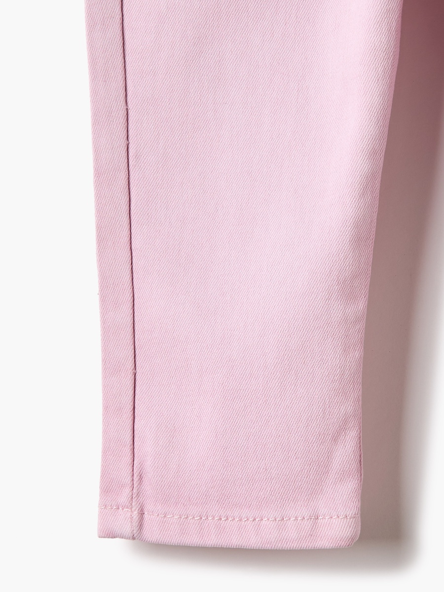 Embroidered Pants with Semi-Elasticated Waistband and Pockets