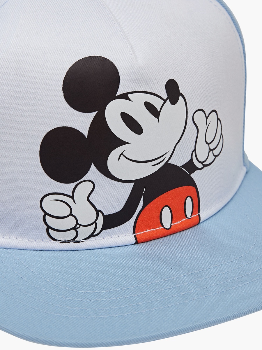 Mickey Mouse Print Cap with Hook and Loop Closure