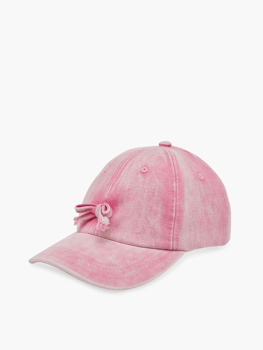 Bow Applique Cap with Hook and Loop Closure