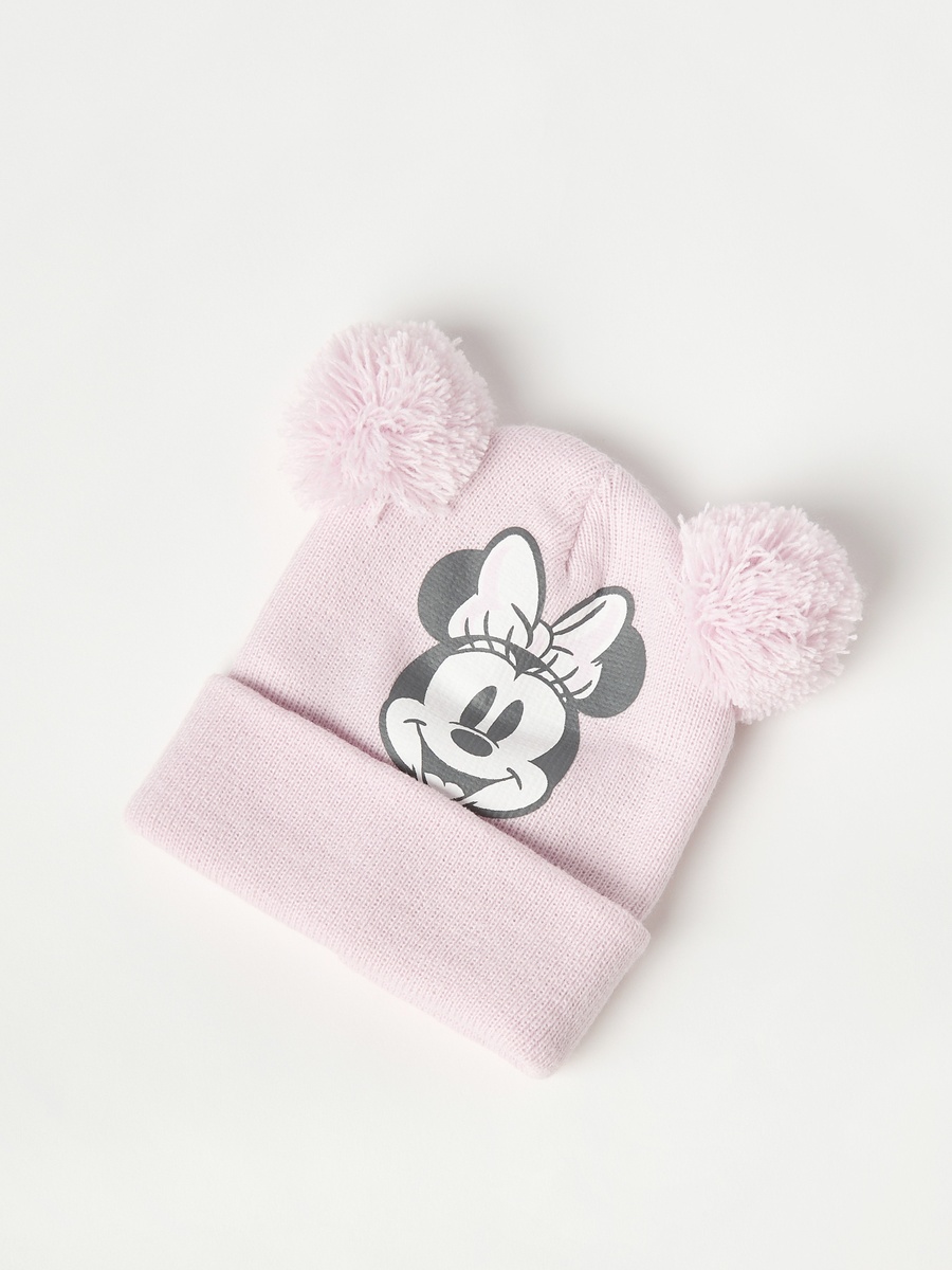 2-Piece Minnie Mouse Print Beanie Cap and Gloves Set