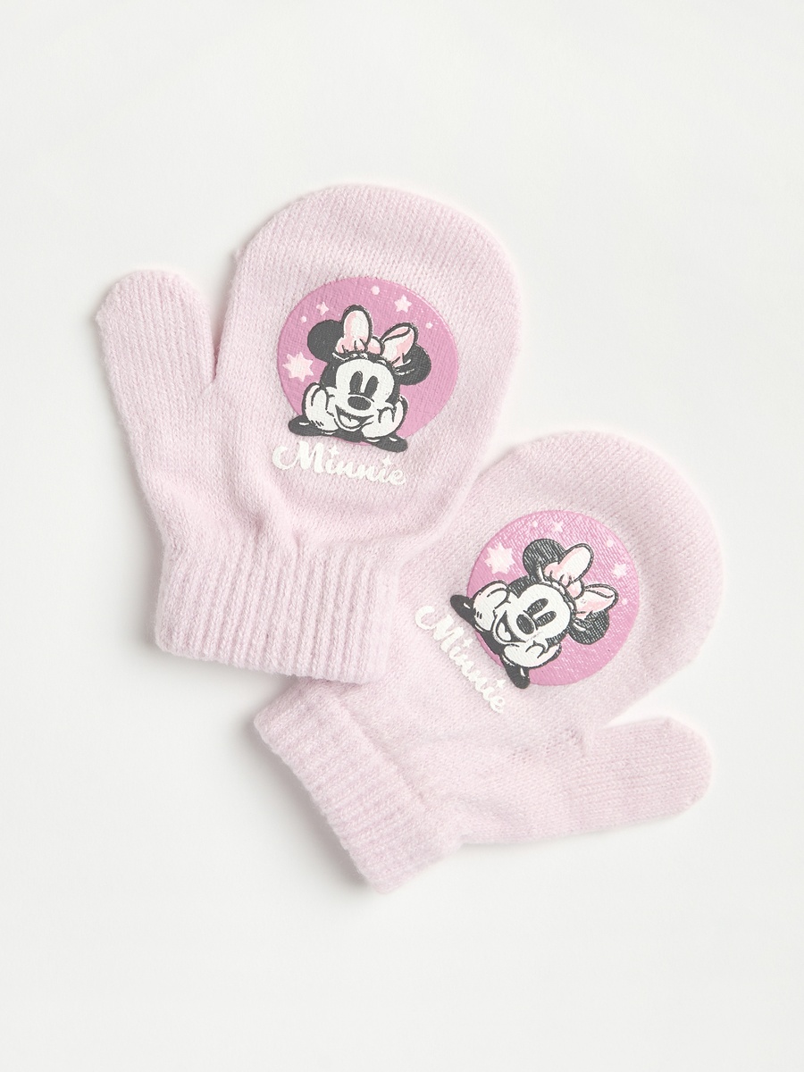 2-Piece Minnie Mouse Print Beanie Cap and Gloves Set