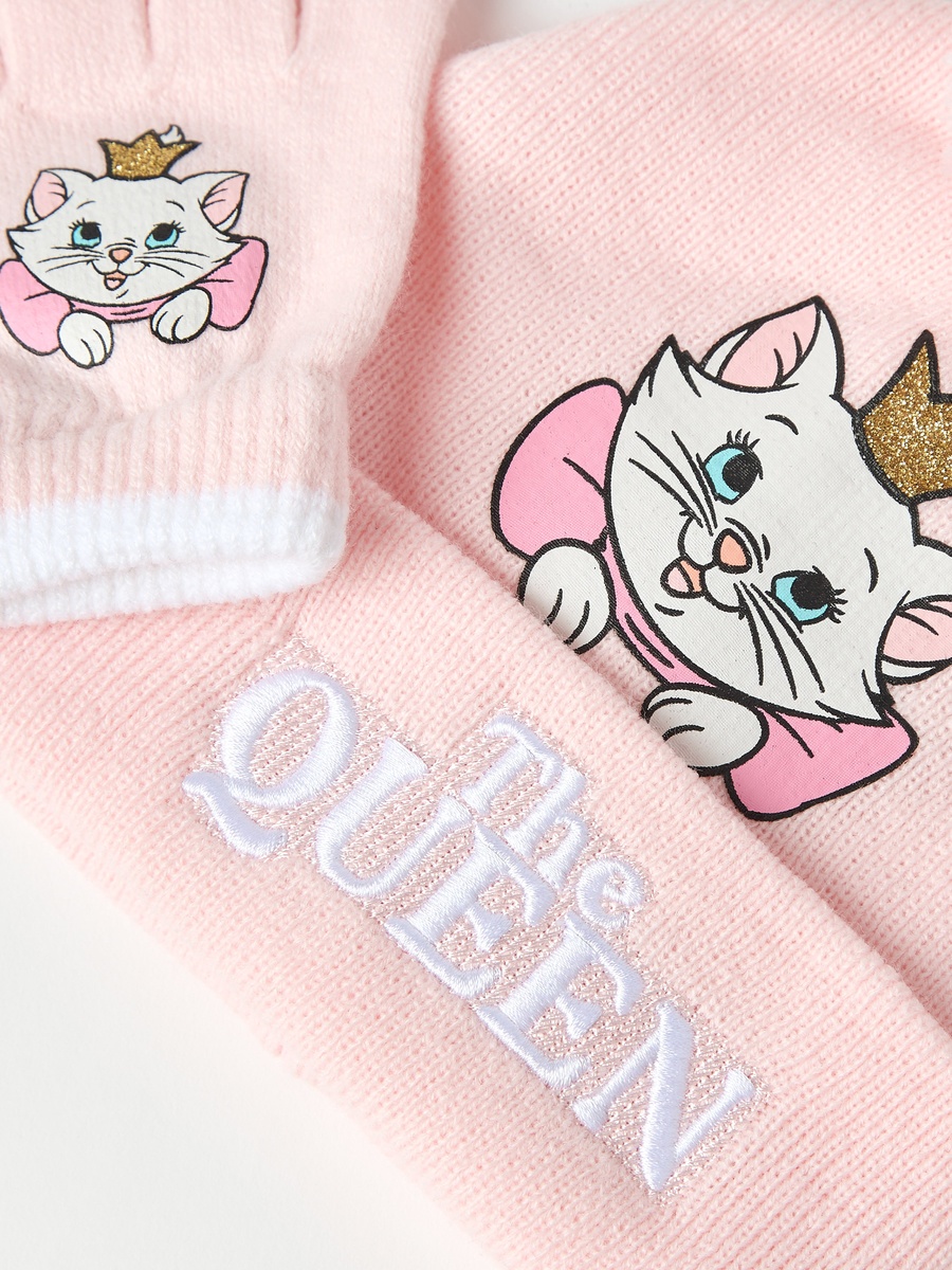Marie Print Beanie Cap with Gloves