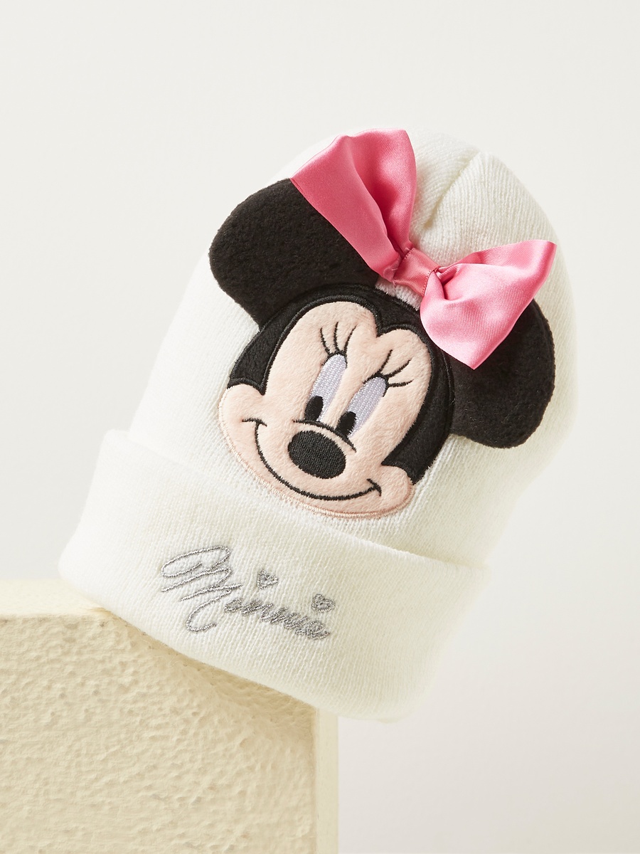 Minnie Mouse Bow Applique Beanie Cap