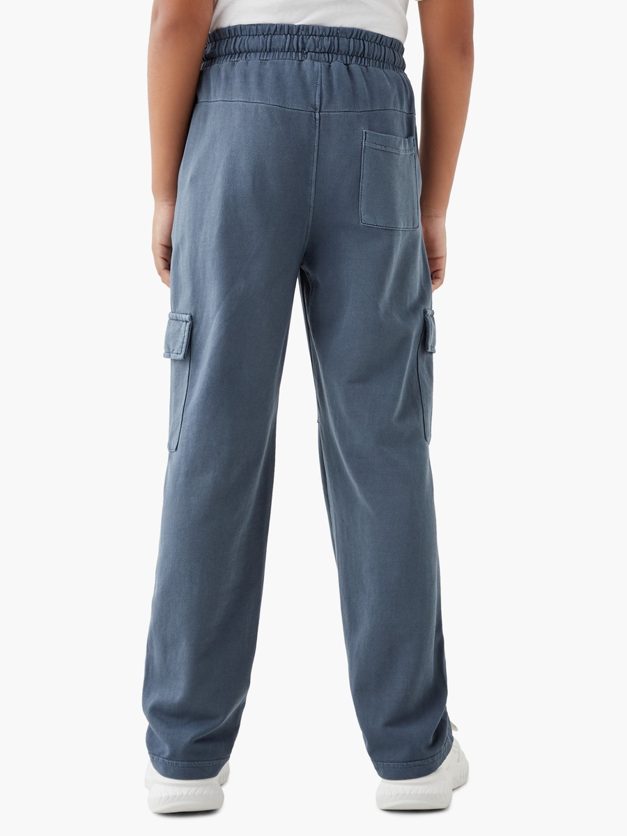 Logo Applique Cargo Joggers with Drawstring Closure and Pockets