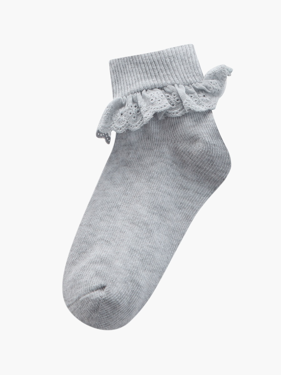 Lace Trim Ankle Length Socks - Set of 3