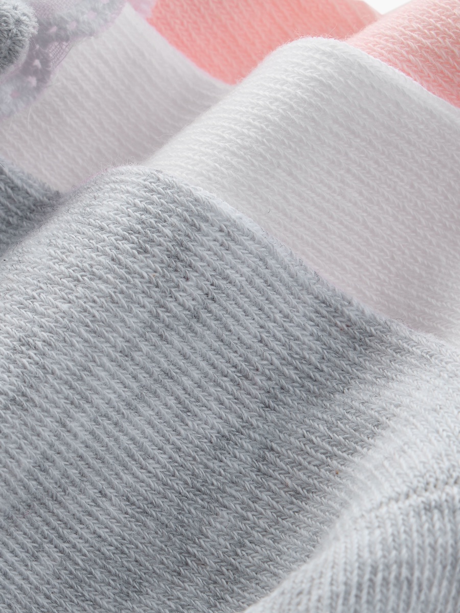 Lace Trim Ankle Length Socks - Set of 3