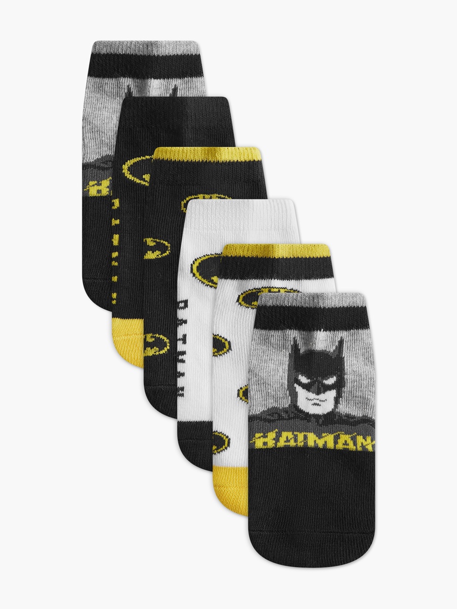 Batman Print Ankle Length Socks - Set of 6