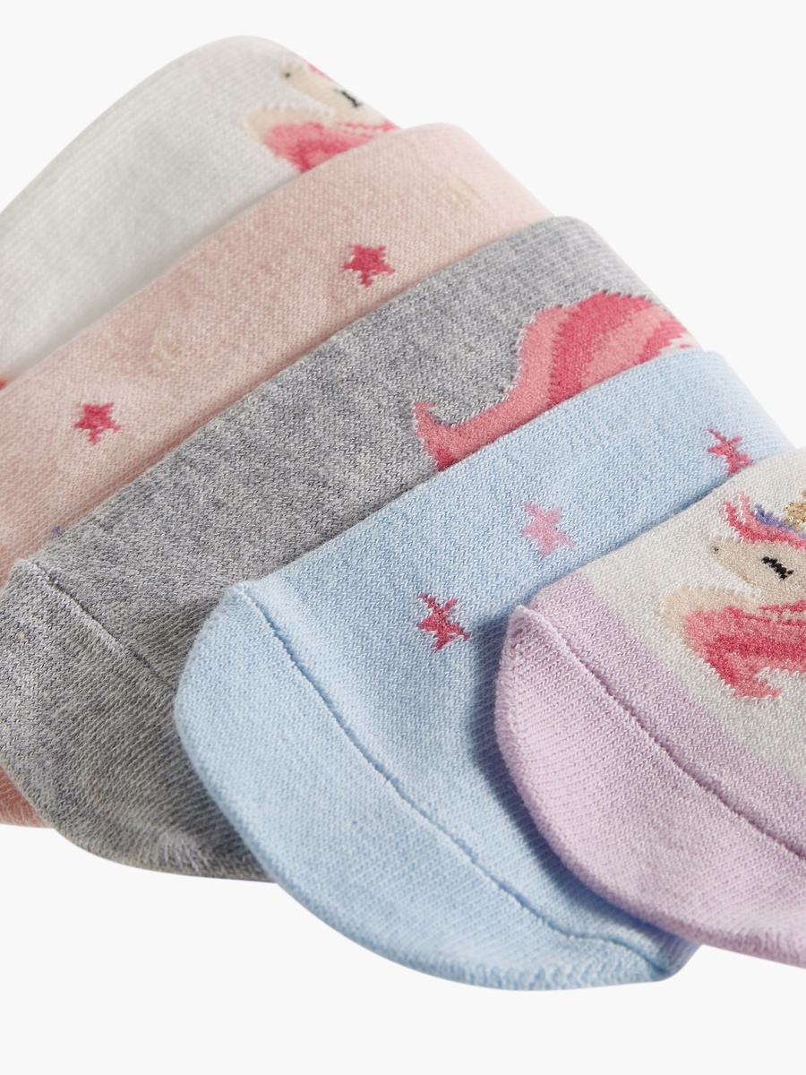 Unicorn Print Ankle Length Socks - Set of 6