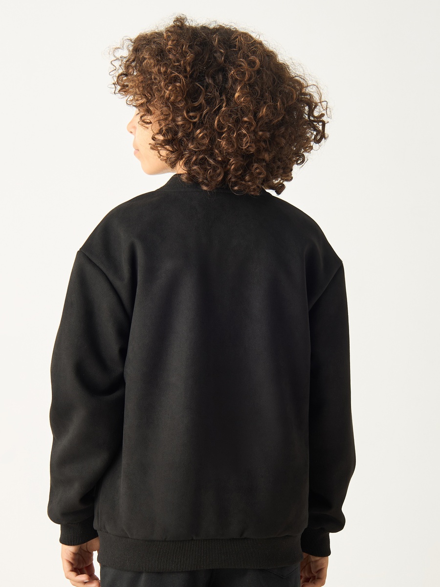 Applique Detail Long Sleeves Jacket with Pockets and Button Closure