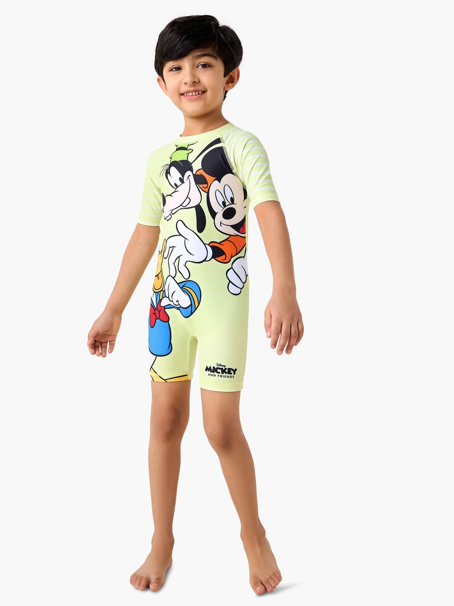 Mickey and Friends Print Swimsuit with Zip Closure