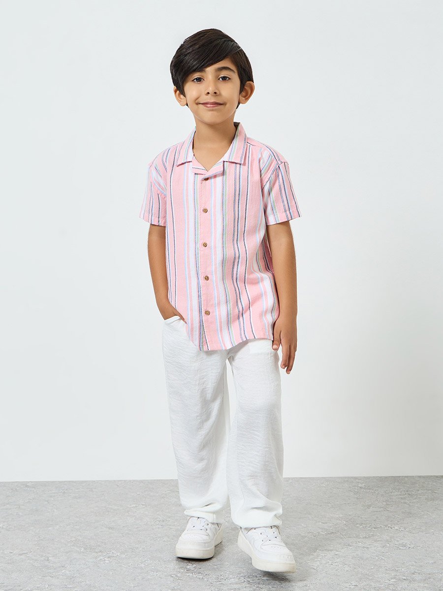 Boys Striped Cotton Resort Shirt