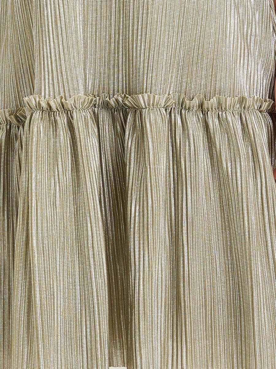 Girls Drop Waist Plisse Dress