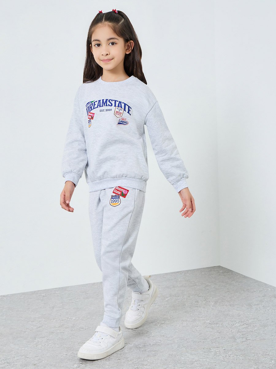 Girls Grey Dreamstat Graphic Cotton Sweatshirt