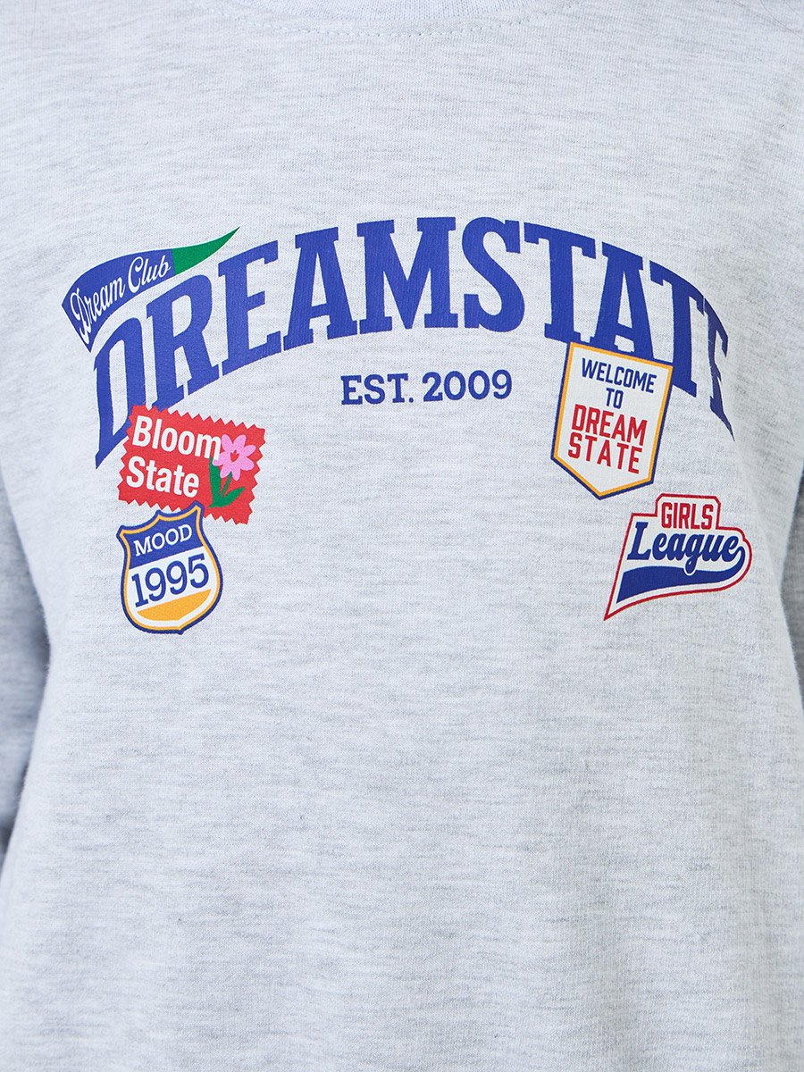 Girls Grey Dreamstat Graphic Cotton Sweatshirt