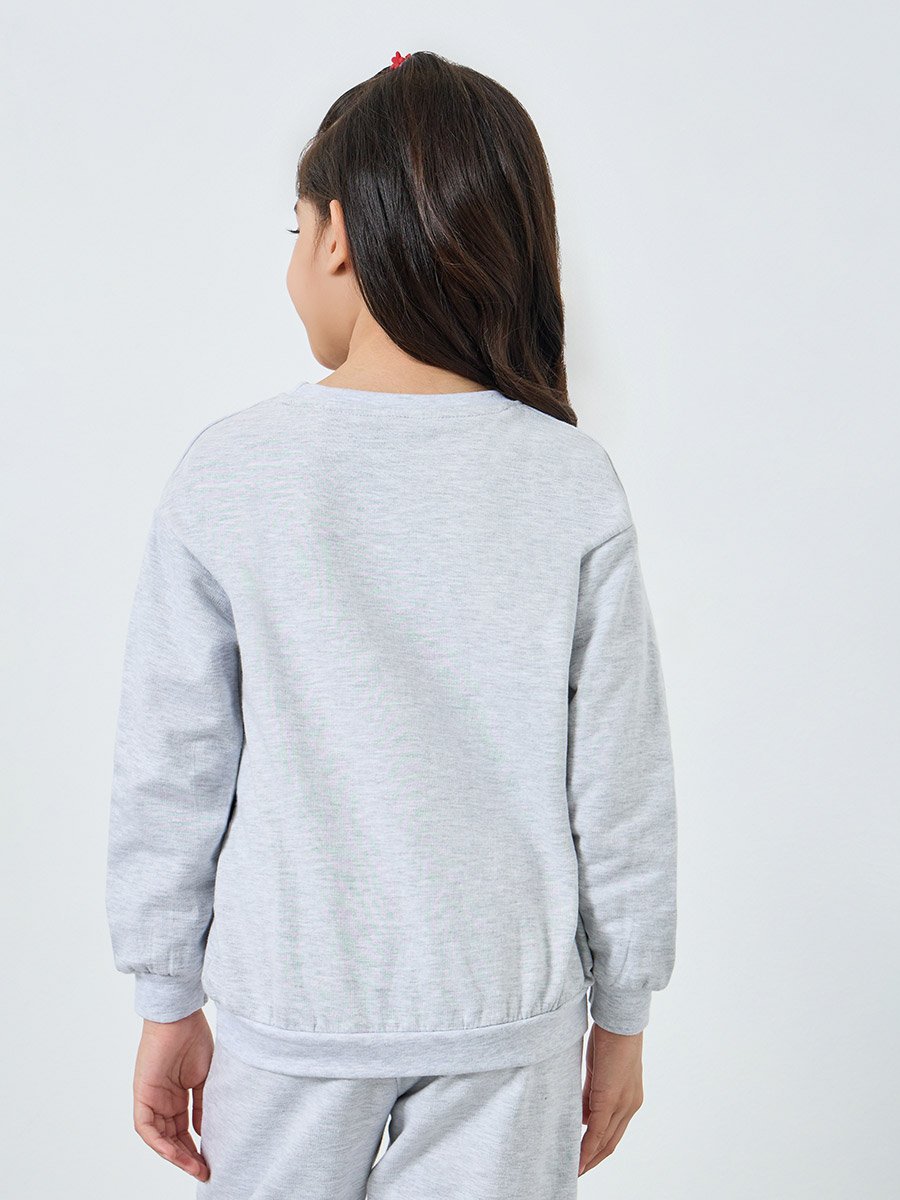 Girls Grey Dreamstat Graphic Cotton Sweatshirt
