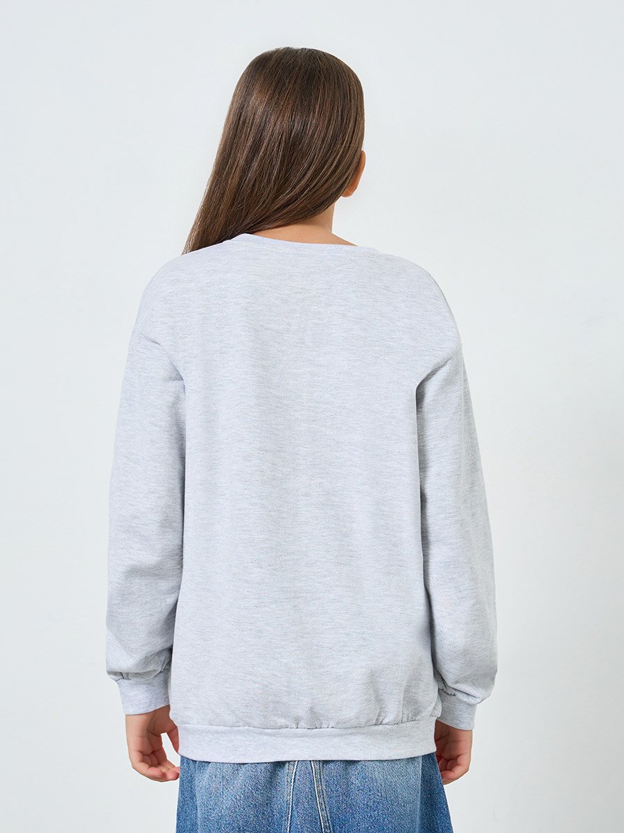 Teens Grey Dreamstat Graphic Cotton Sweatshirt