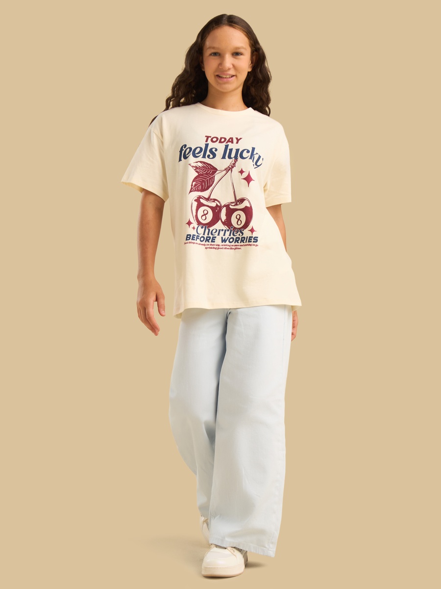 Graphic Print Oversized Cotton T-Shirt