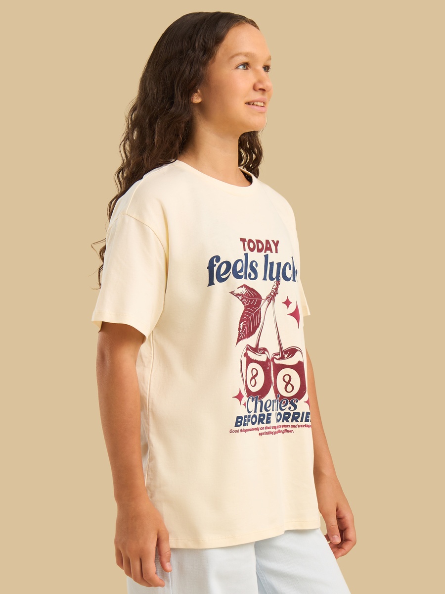 Graphic Print Oversized Cotton T-Shirt