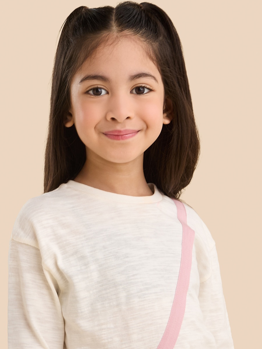 Bag Applique Cotton T-Shirt with Shorts and Printed Tights