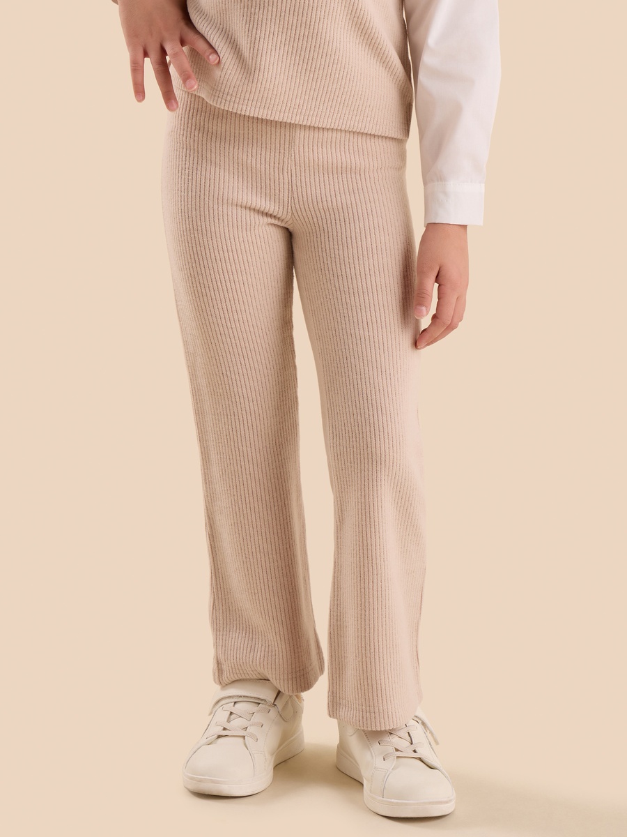 Textured Tabard Top and Flared Pants Set