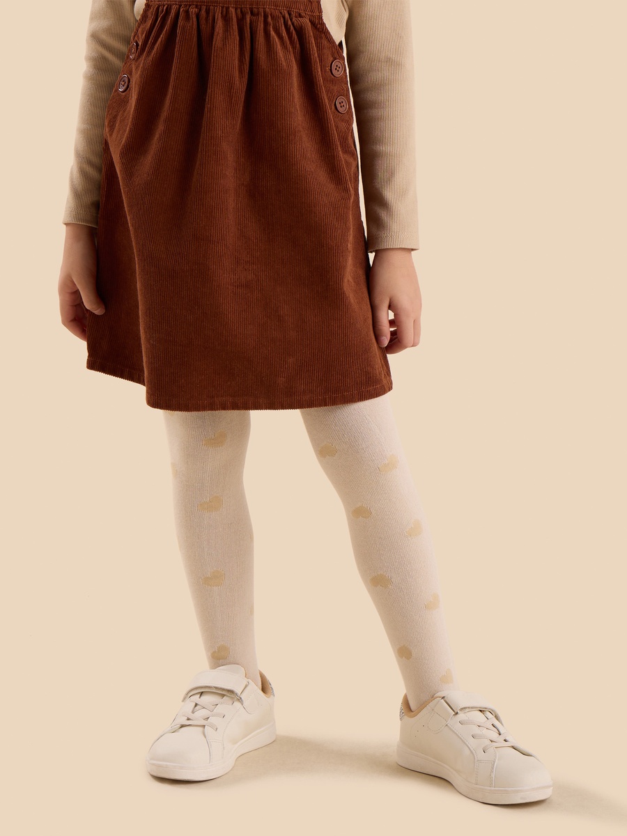Embroidered Corduroy Pinafore and T-Shirt Set