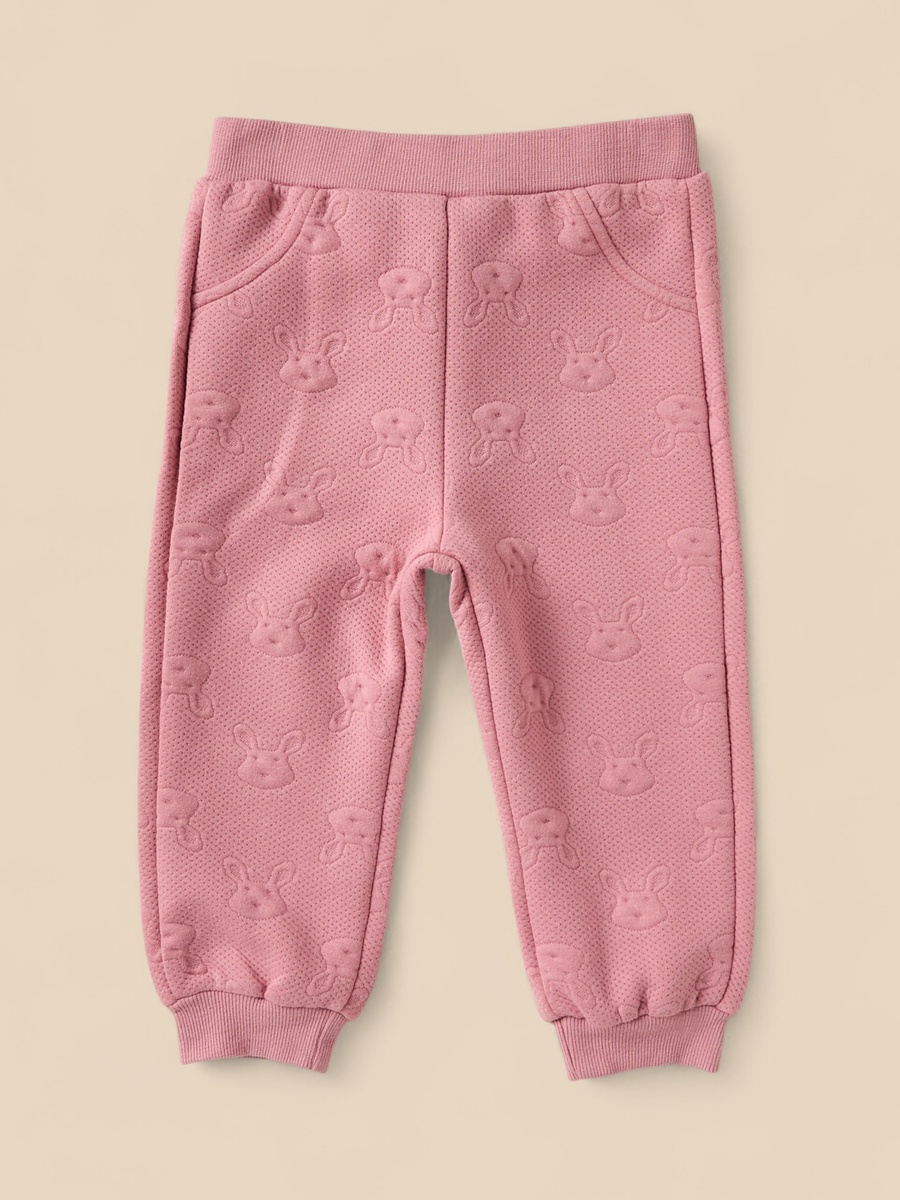 Bunny Embossed Hoodie with Bodysuit and Joggers