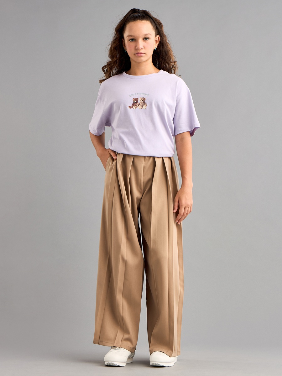 Teddy Bear Print Oversized Cotton T-Shirt