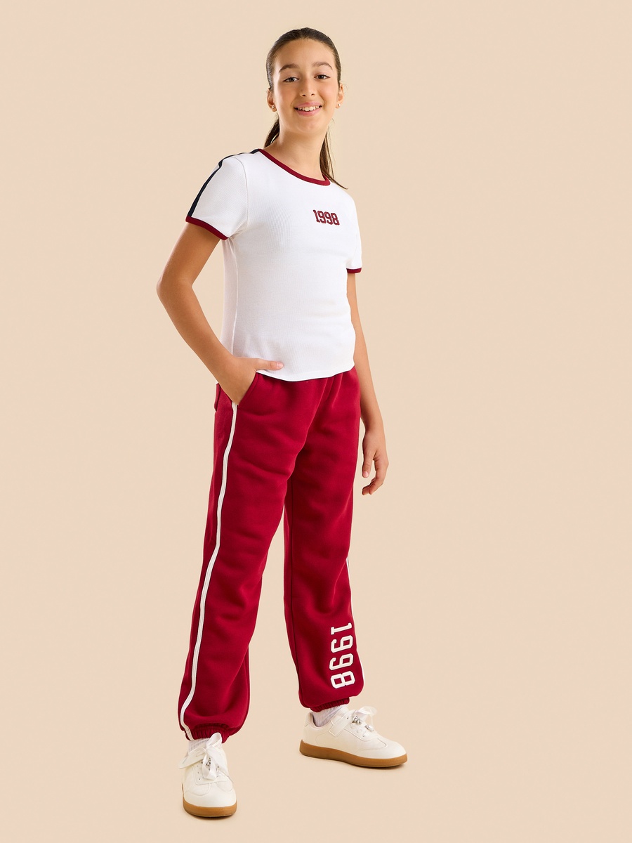 Ribbed T-Shirt with Contrast Tape Detail
