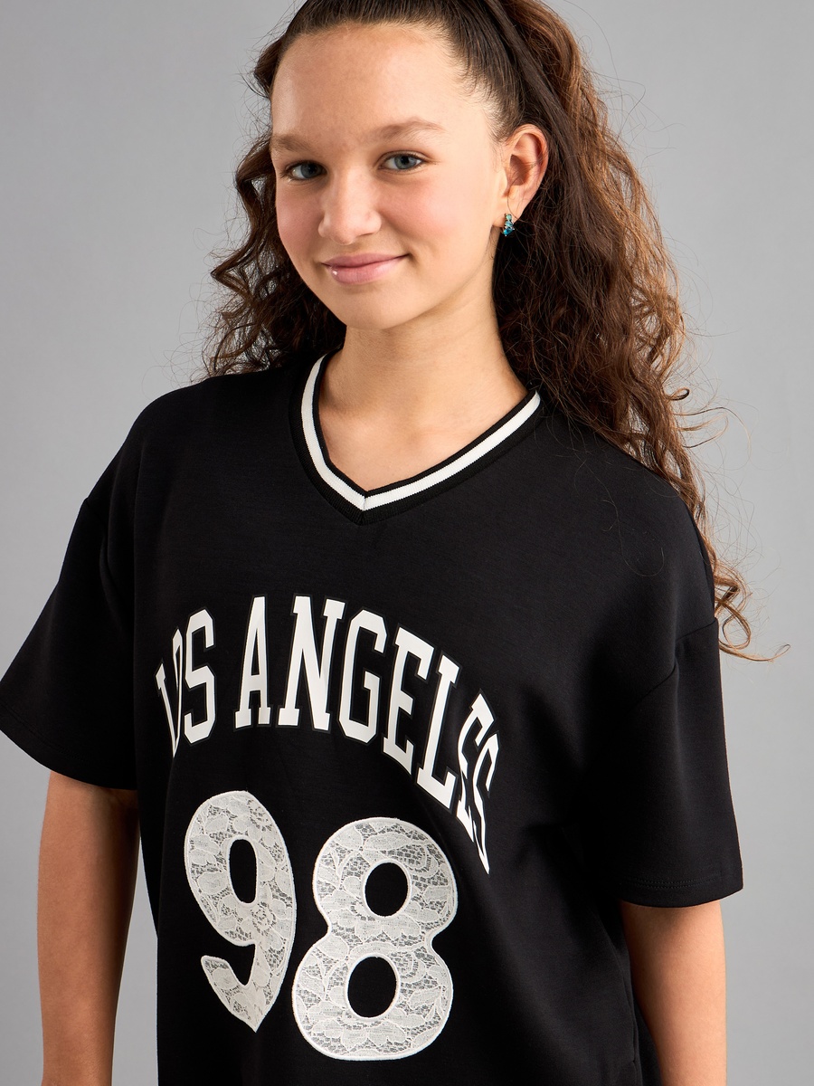Lace Applique Oversized T-Shirt