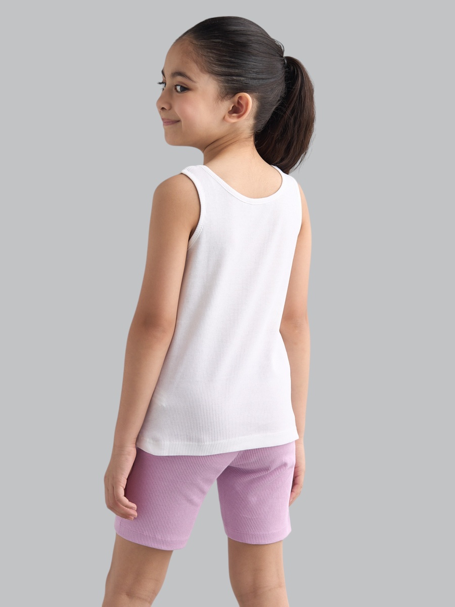 Printed T-Shirt with Short Leggings and Ribbed Top Set