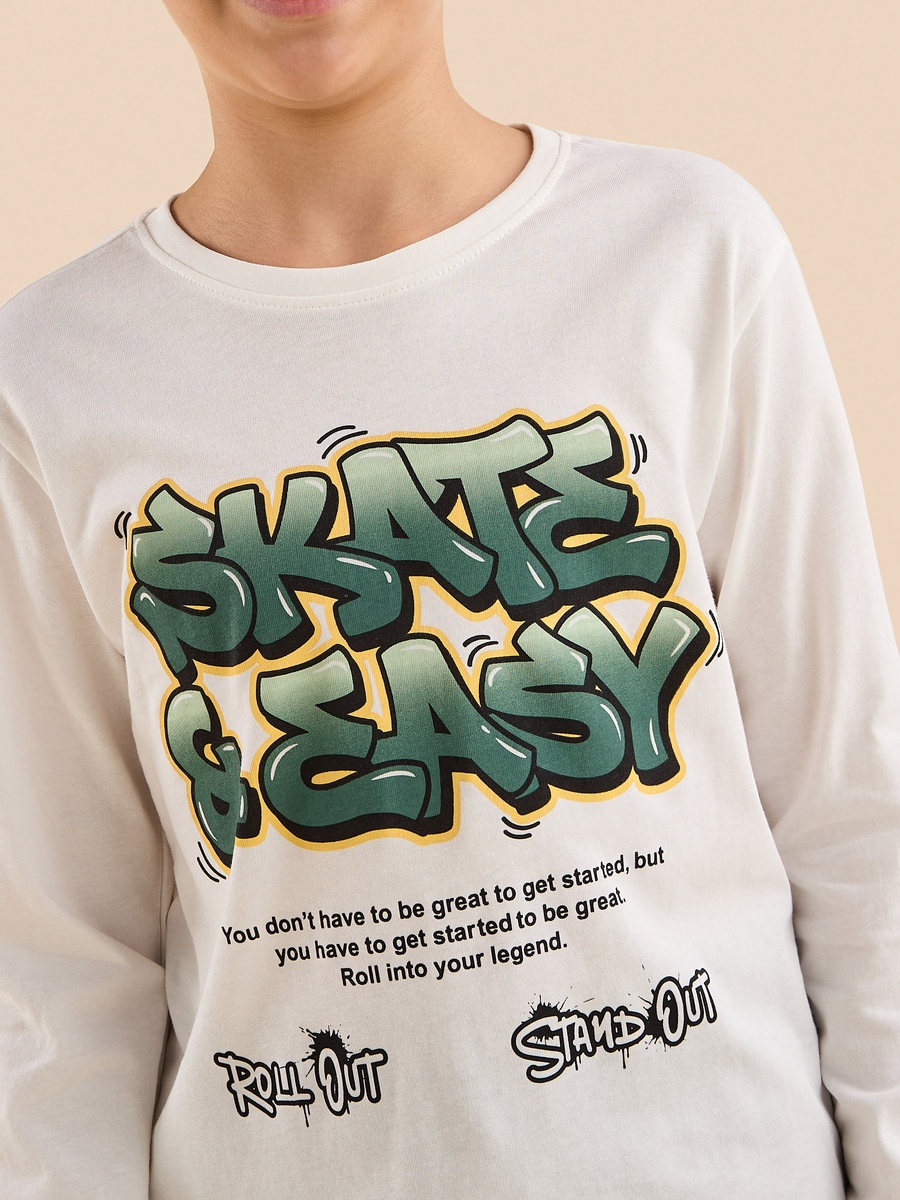 Graffiti Print Cotton T-Shirt