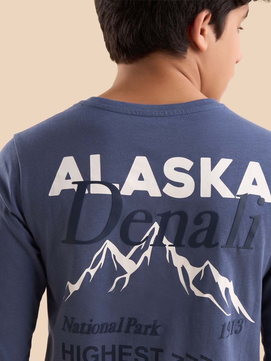 Alaska Denali Print Cotton T-Shirt