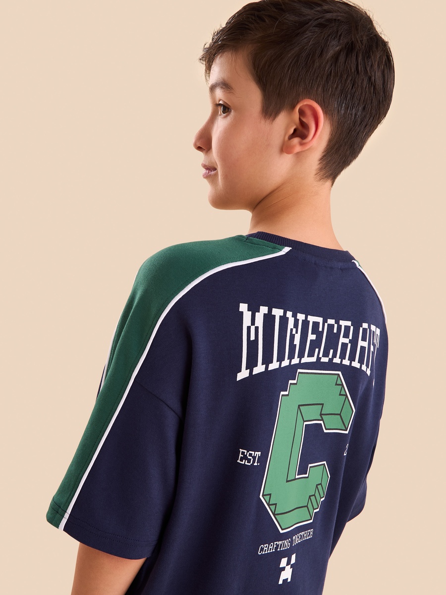 Minecraft Print Cotton T-Shirt