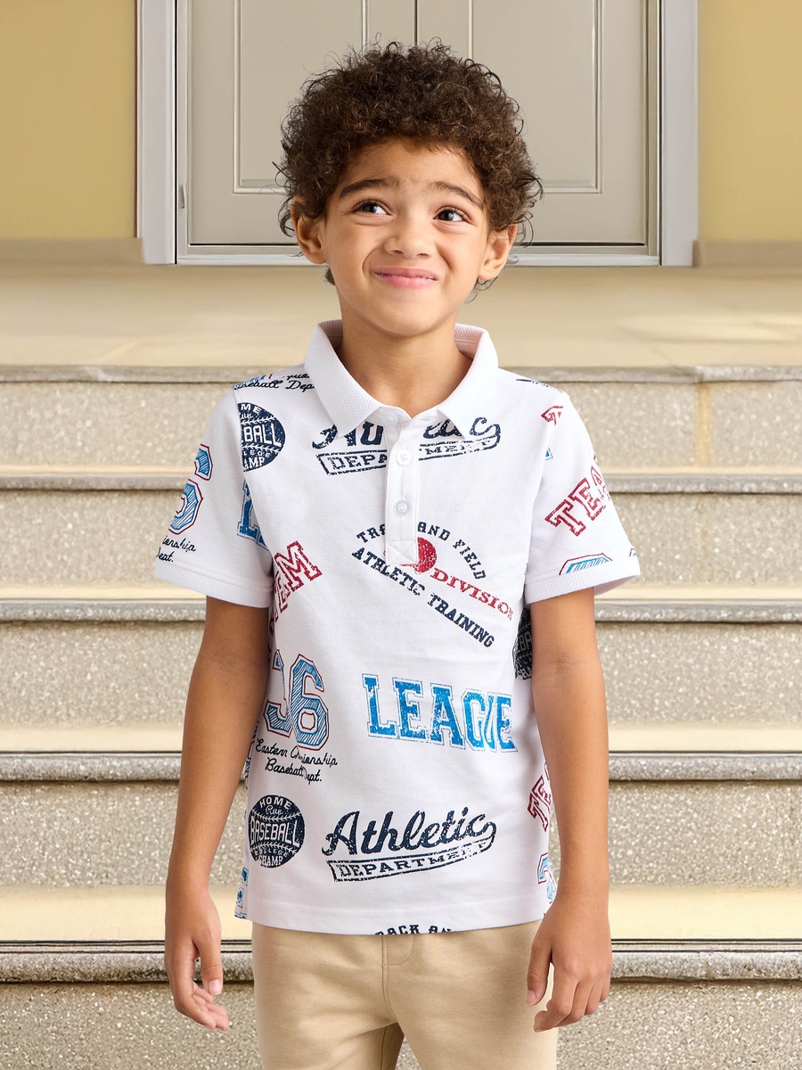 Varsity Print Polo T-Shirt