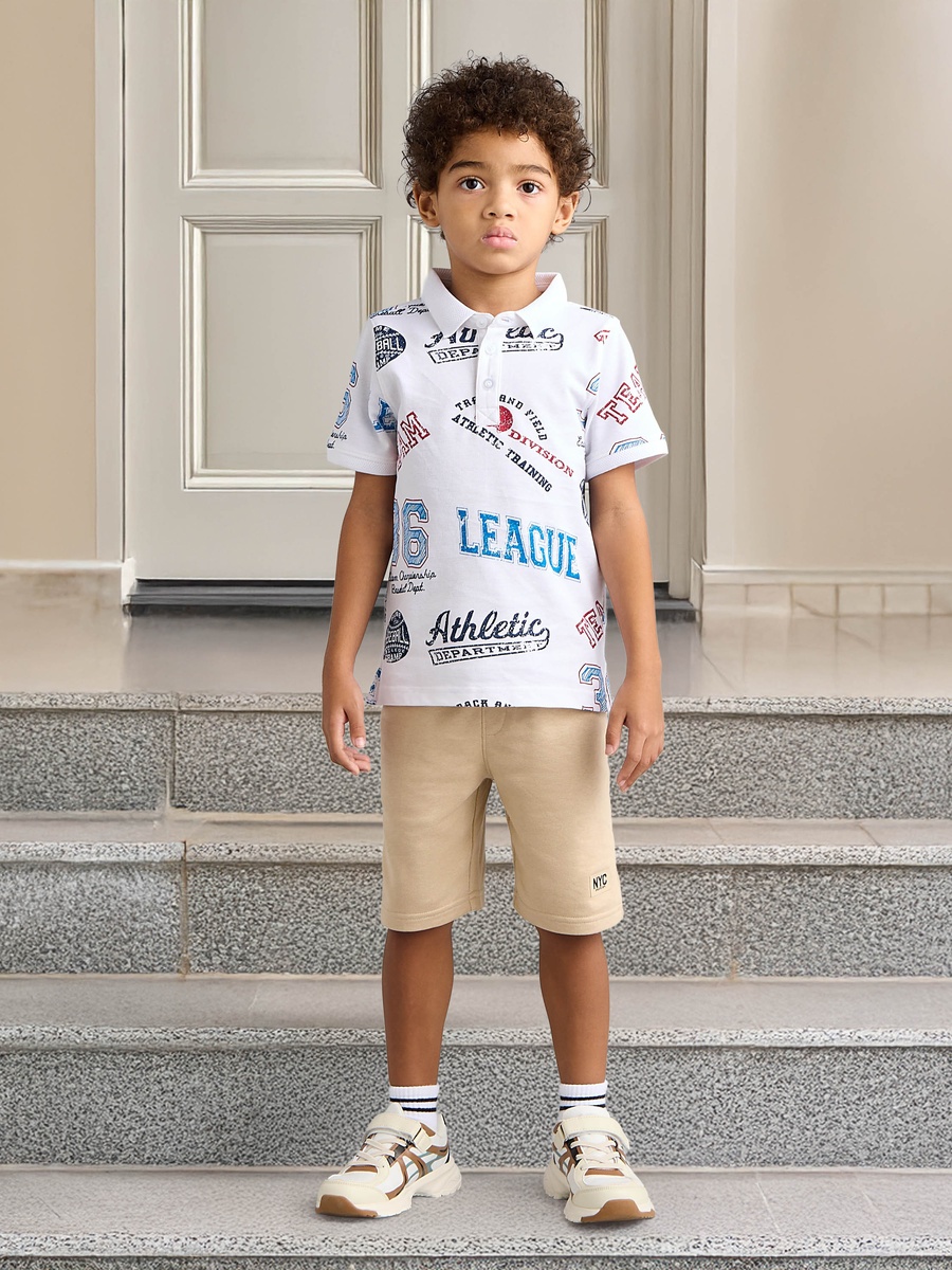 Varsity Print Polo T-Shirt