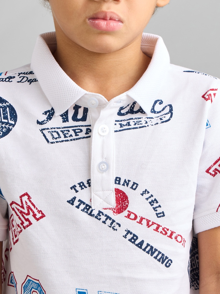 Varsity Print Polo T-Shirt