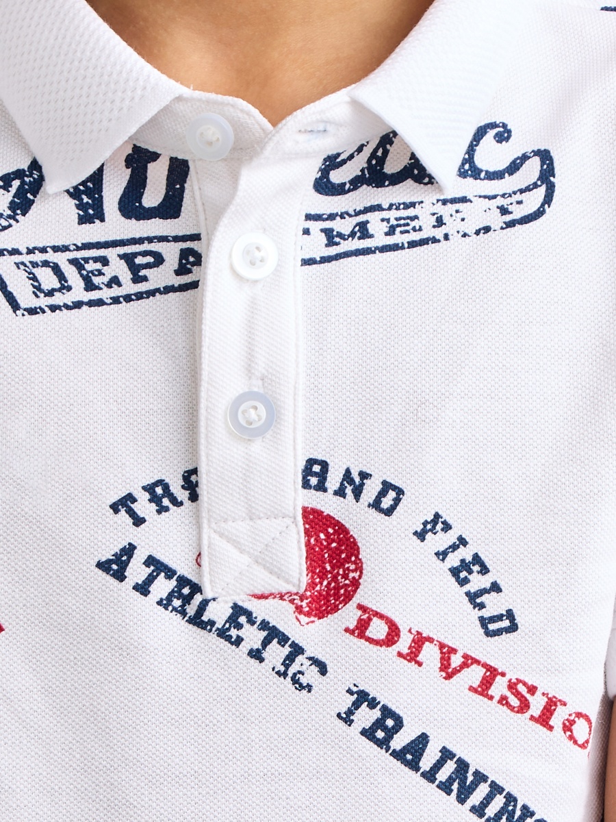 Varsity Print Polo T-Shirt