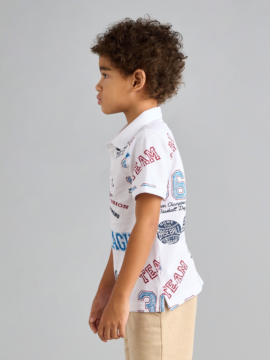 Varsity Print Polo T-Shirt