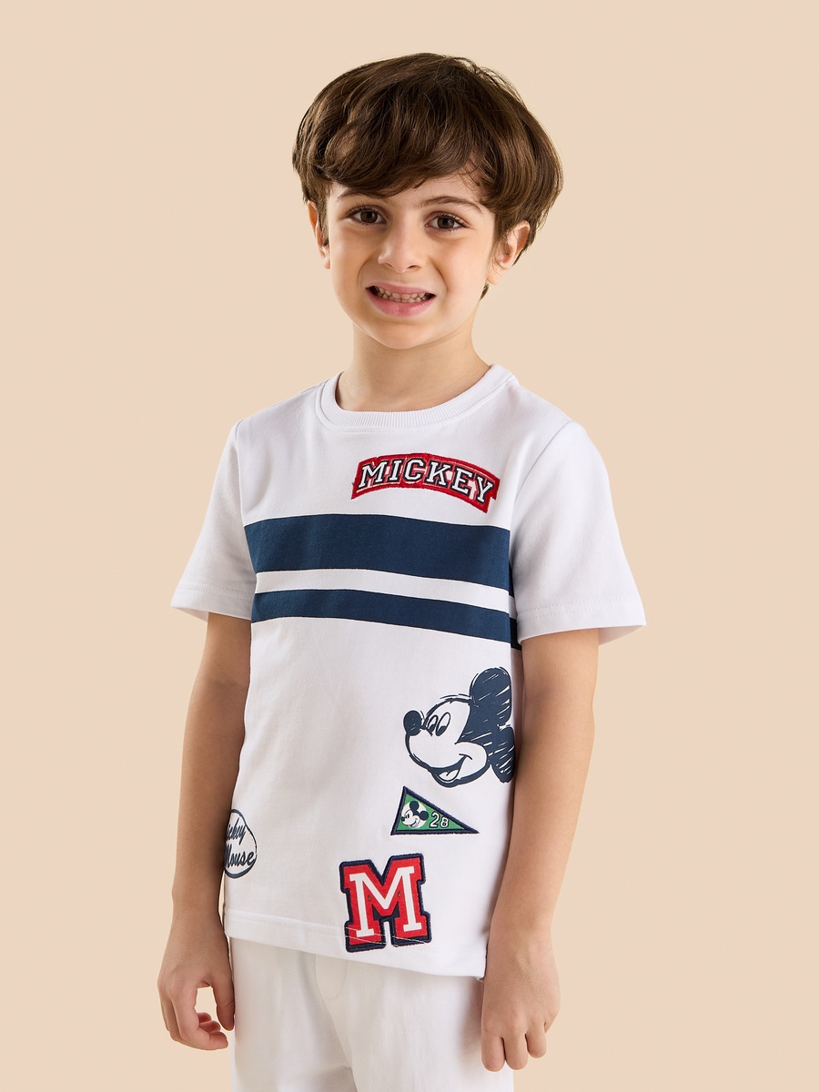 Mickey Mouse Print T-Shirt and Shorts Set