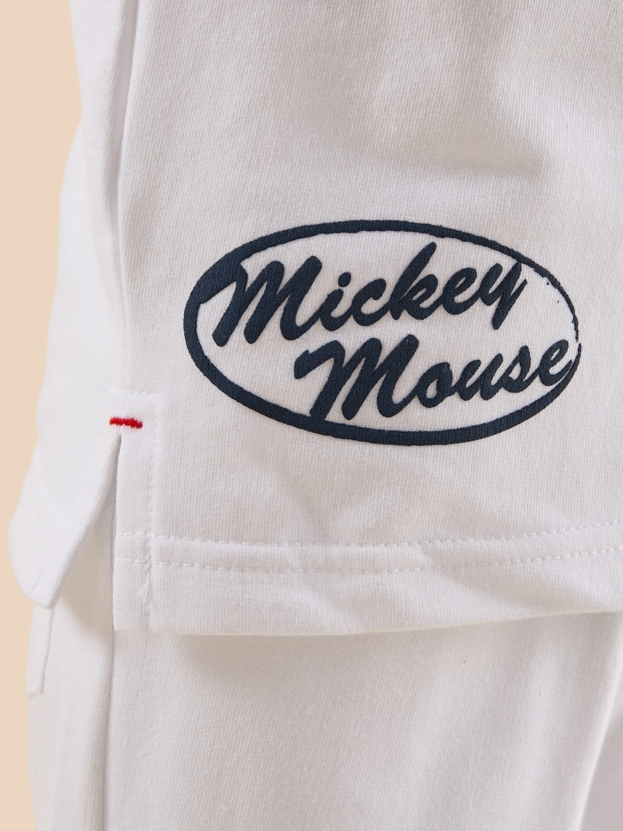 Mickey Mouse Print T-Shirt and Shorts Set